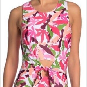 Nicole Miller Floral tie cutout onepiece swimsuit